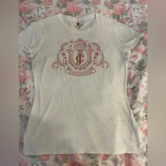 Juicy Couture Tops - SOLD Juicy Couture Gold Bedazzled Shirt Size Medium